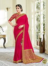 Deep Pink Colour Latest Designer Fancy Wedding Wear Designer Zari And Cord Embroidery Work Heavy Saree Collection 10119